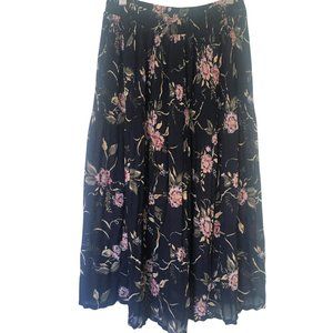 Vintage Sag Harbor Petite Blue Floral Skirt - Small